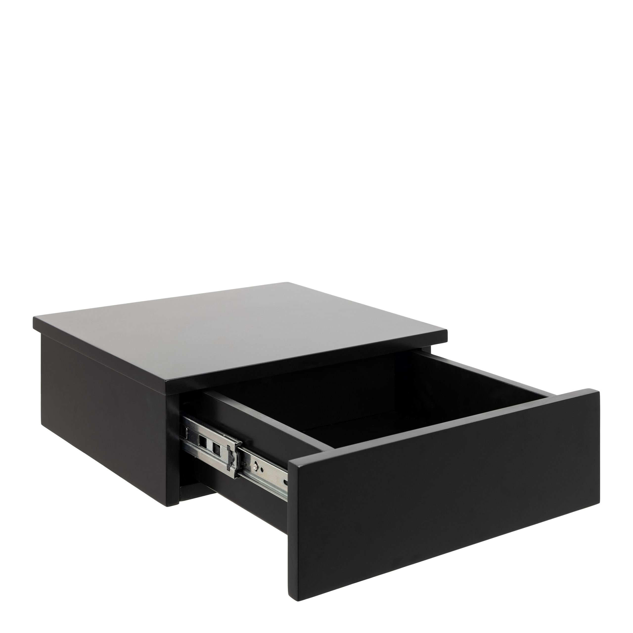 Avignon Square Bedside Table with 1 Drawer in Black - Image 2