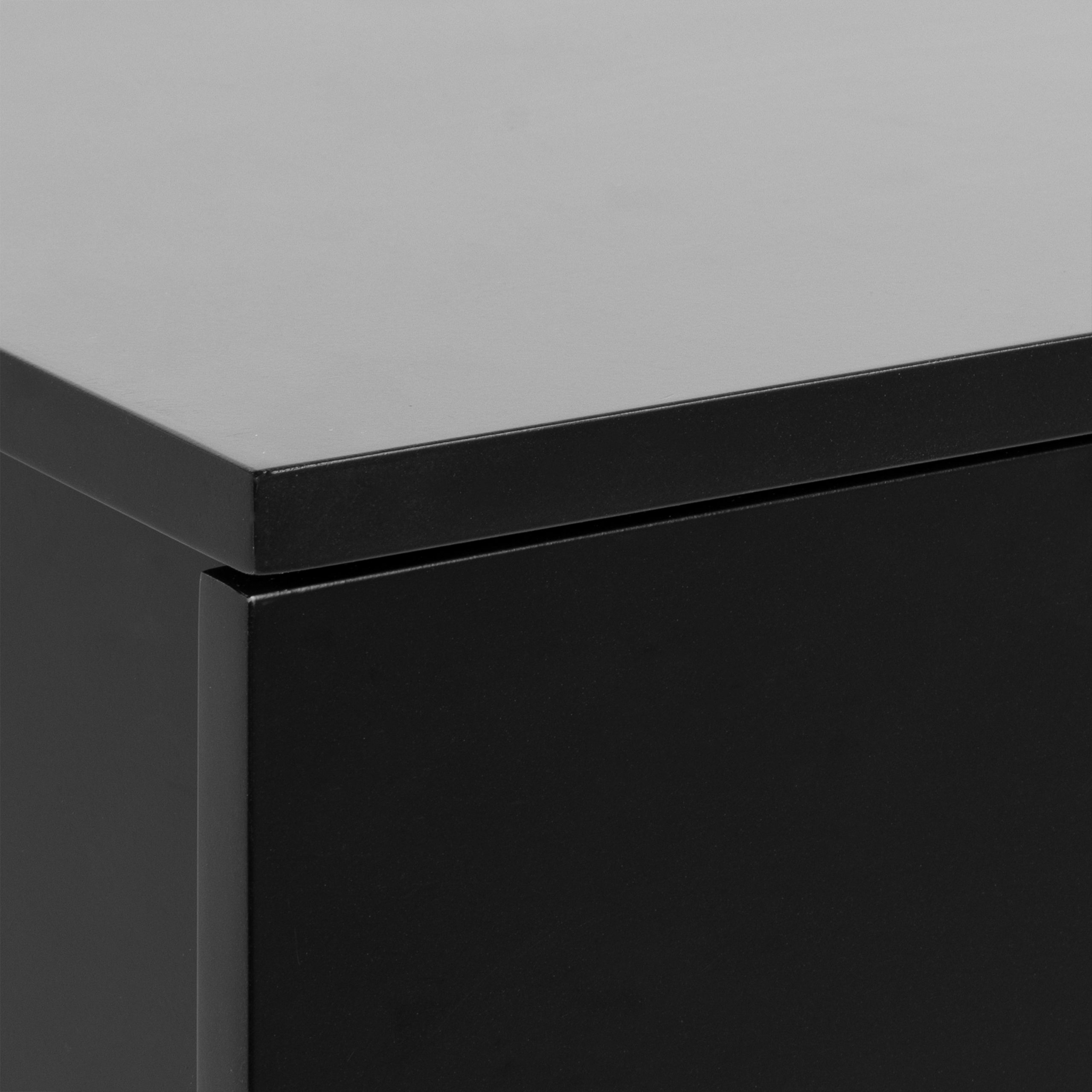 Avignon Square Bedside Table with 1 Drawer in Black - Image 4