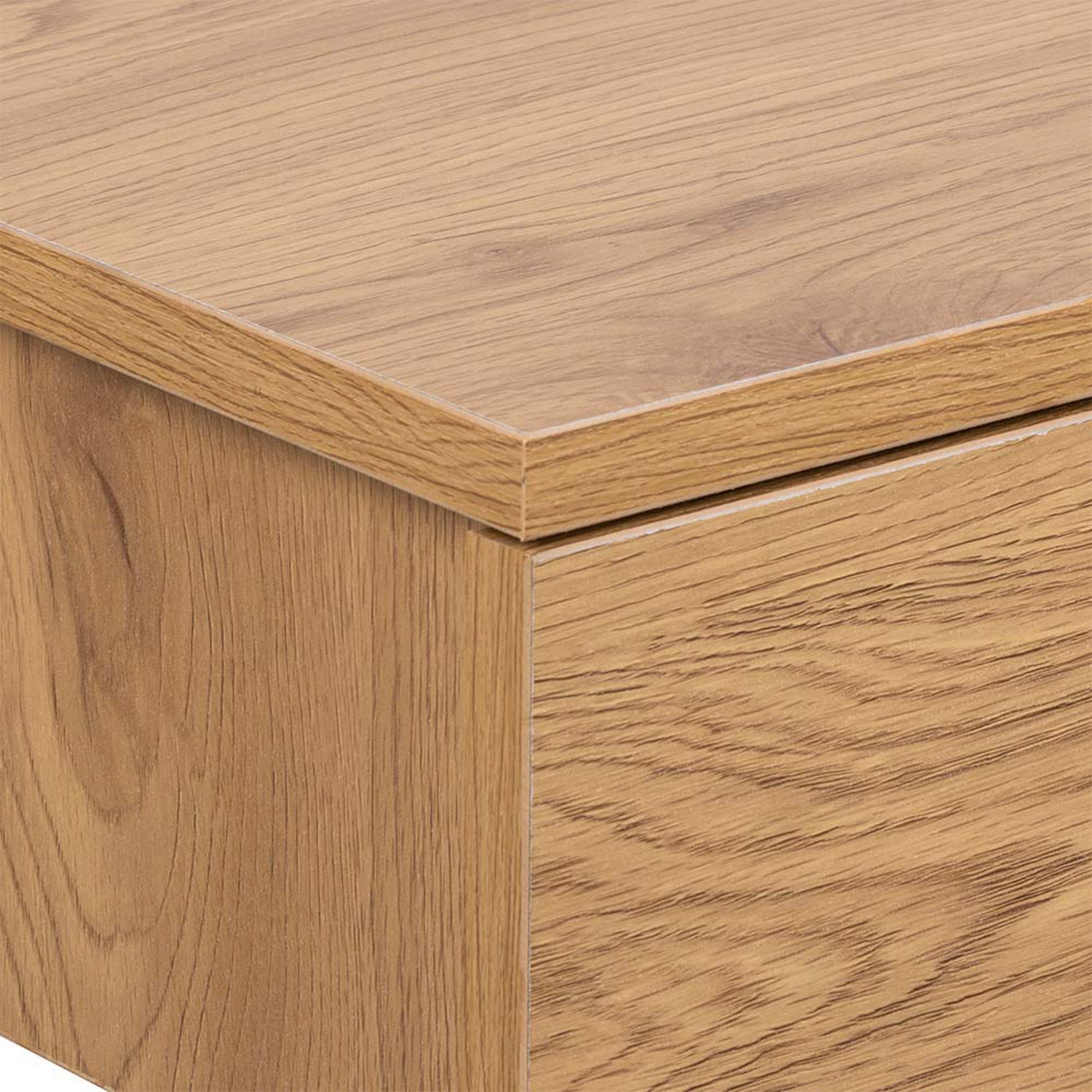 Avignon Square Bedside Table with 1 Drawer in Oak - Image 3