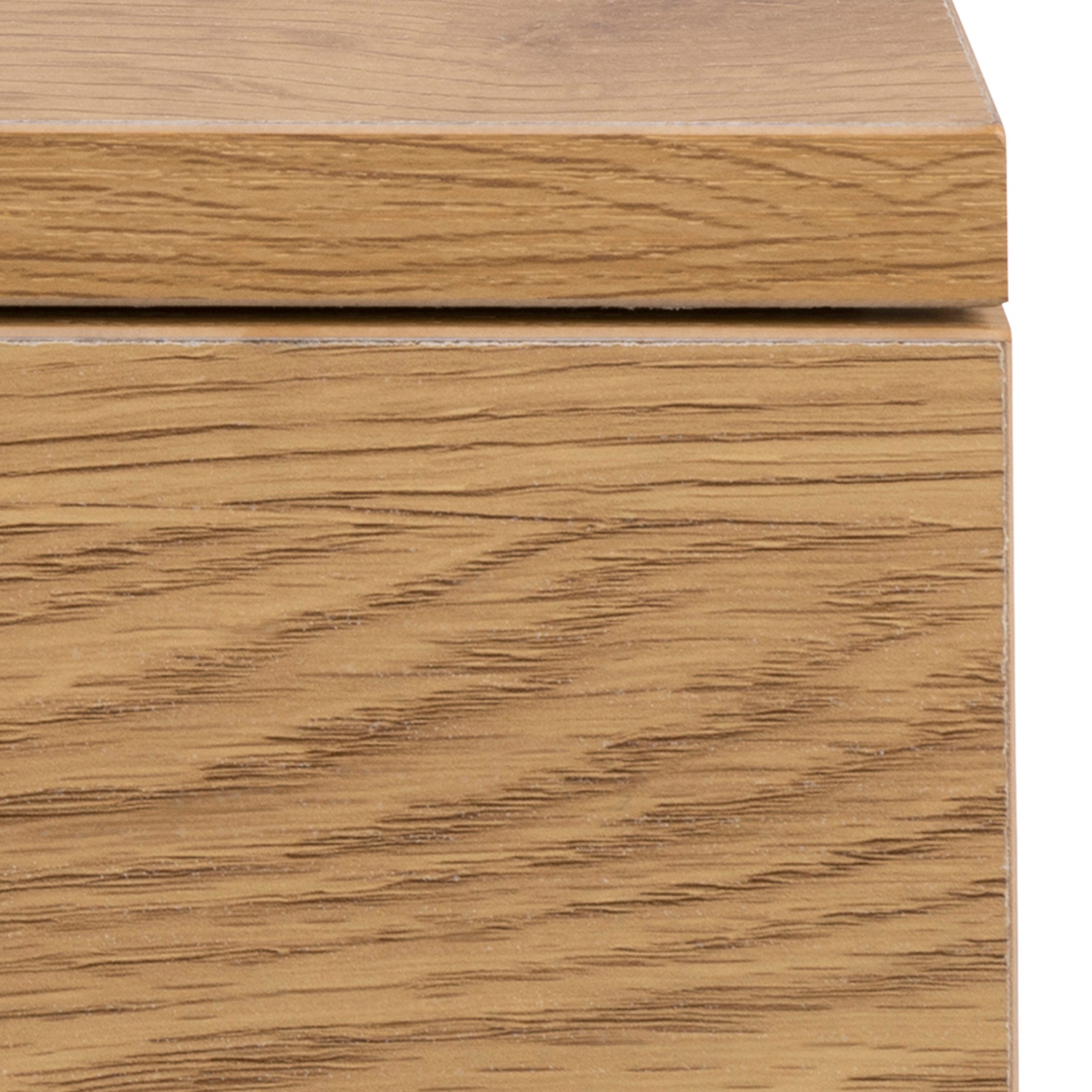 Avignon Square Bedside Table with 1 Drawer in Oak - Image 4