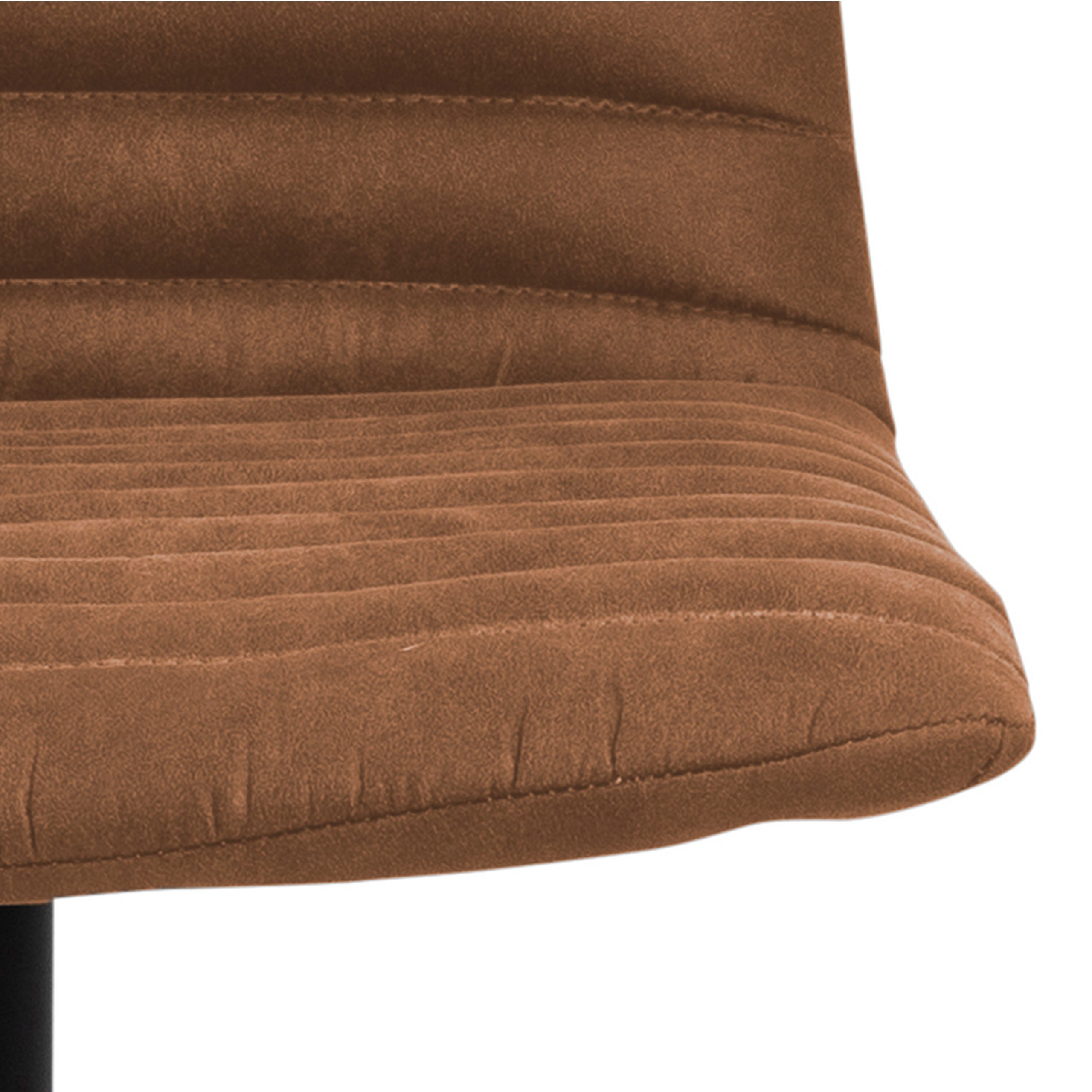Kimmy Bar Stool with  Brown Fabric in Set of 2 - Image 5