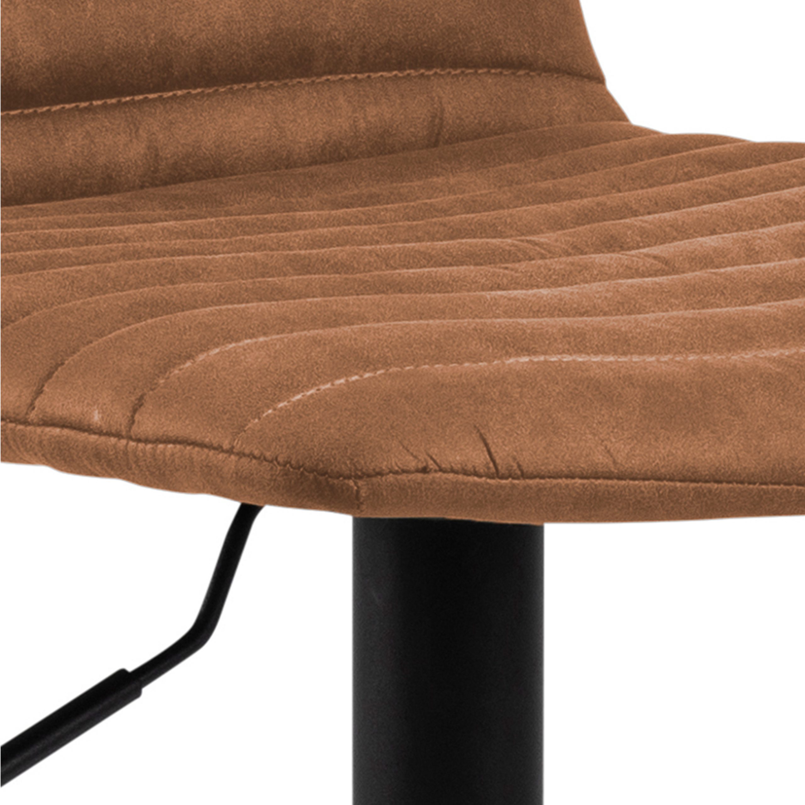 Kimmy Bar Stool with  Brown Fabric in Set of 2 - Image 6