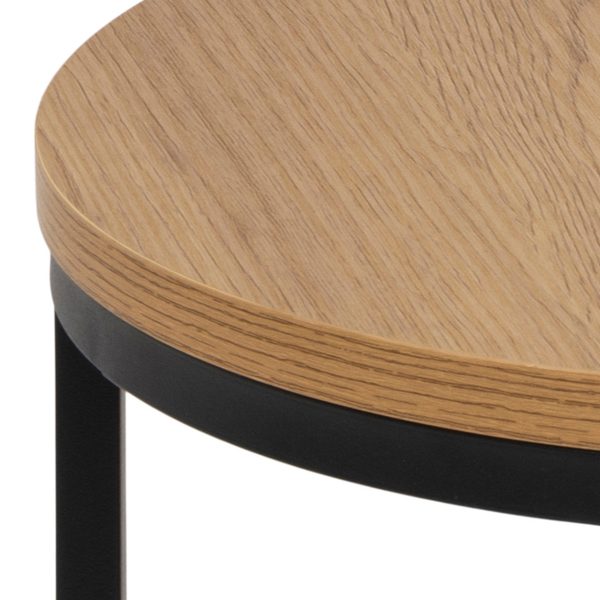 Spiro Round Nest of Tables in Oak - Image 3