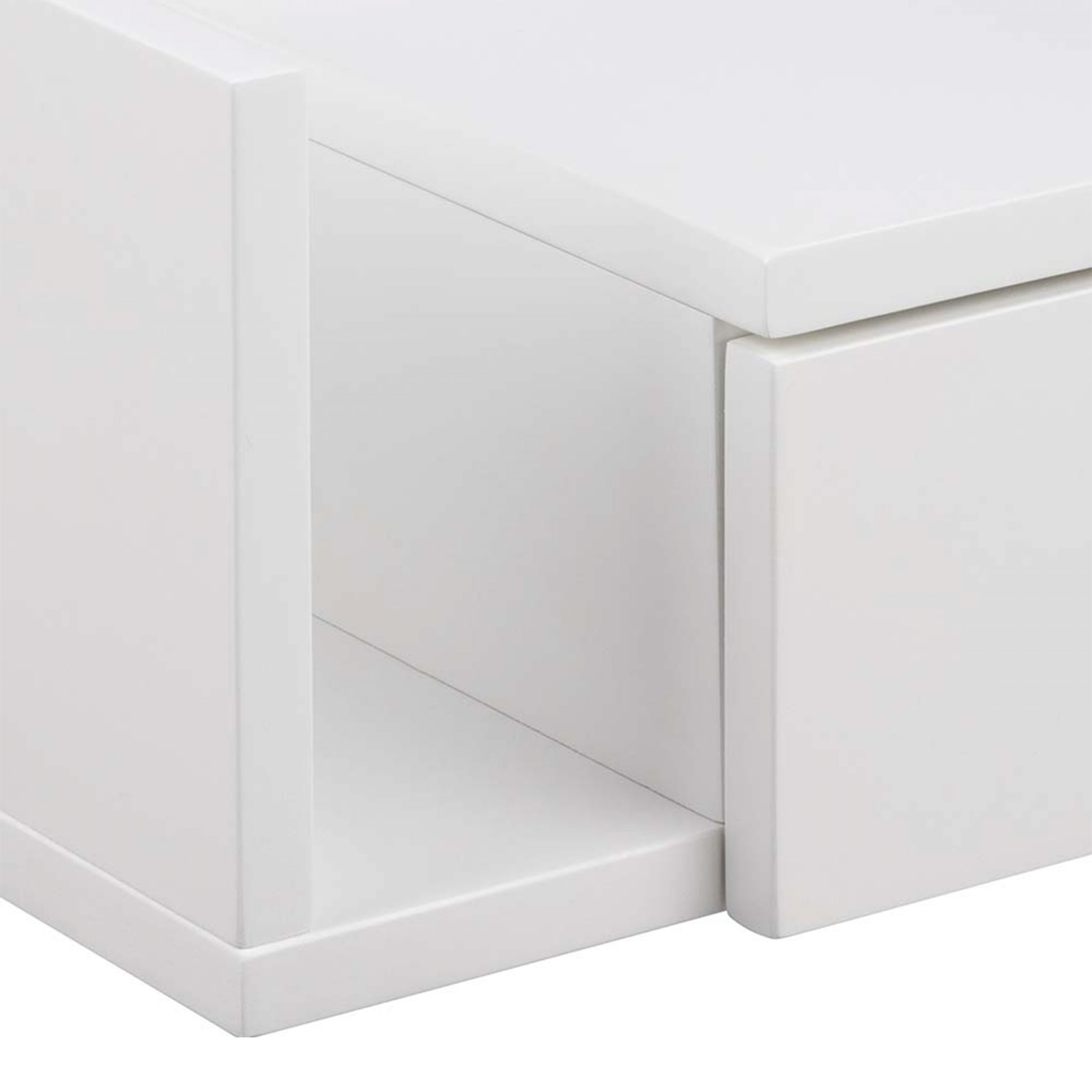 Avignon Square Bedside Table with 1 Drawer & Small Shelf in White - Image 8