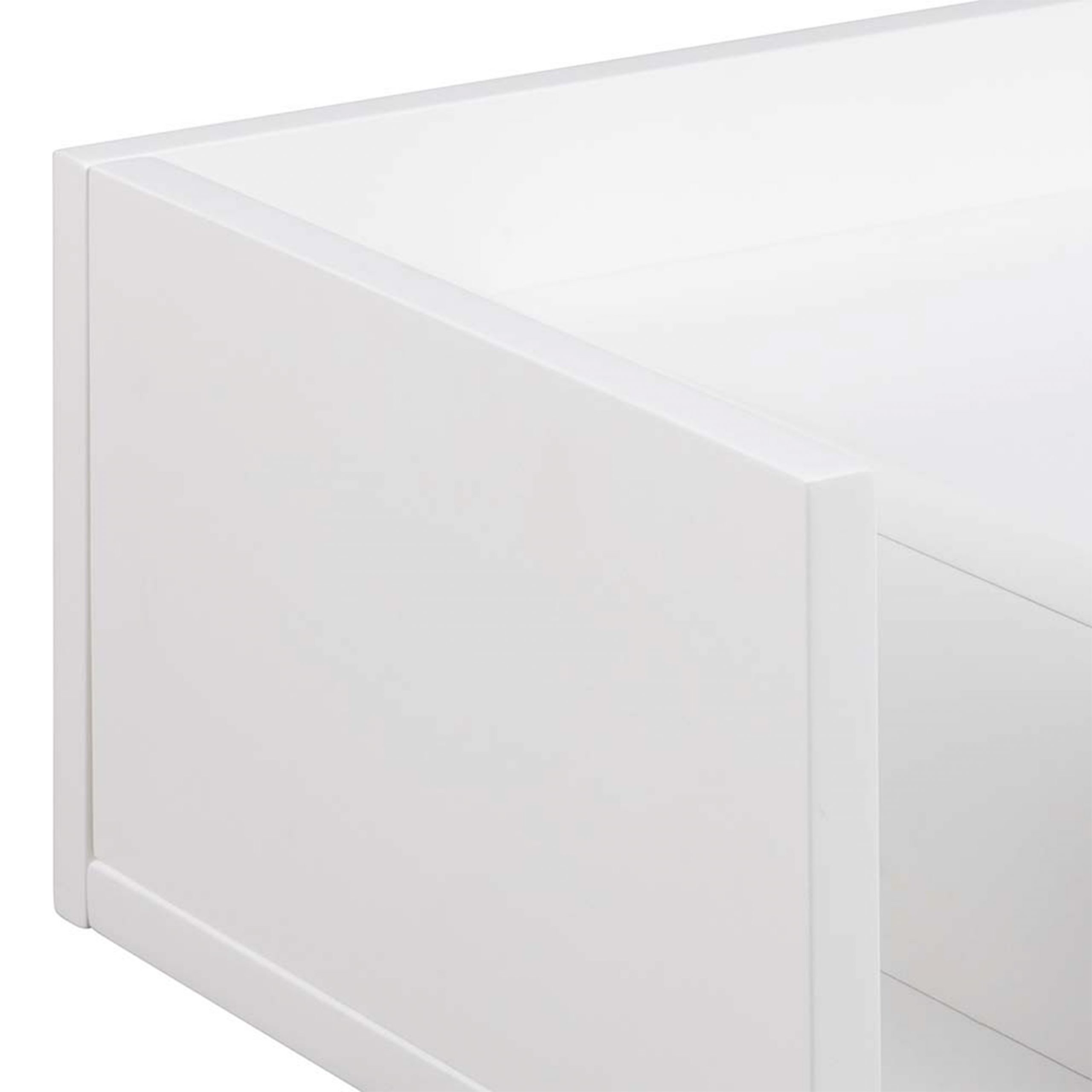 Avignon Square Bedside Table with 1 Drawer & Small Shelf in White - Image 5
