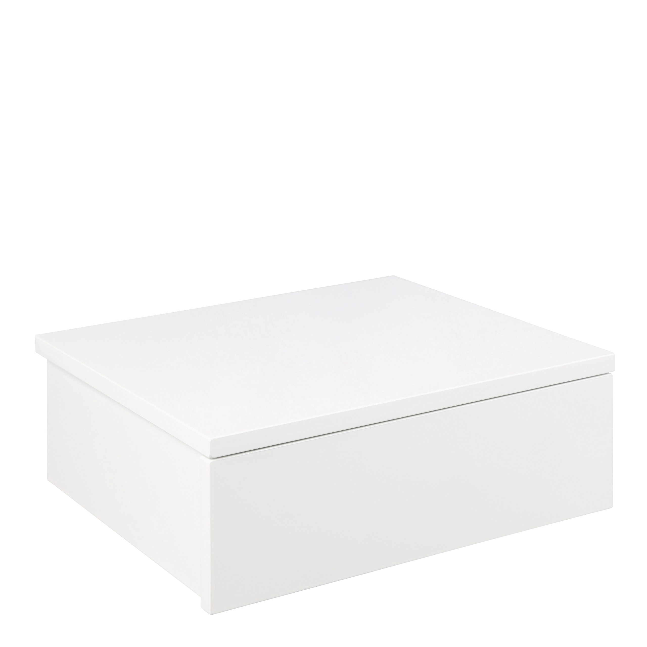 Avignon Square Bedside Table with 1 Drawer in White