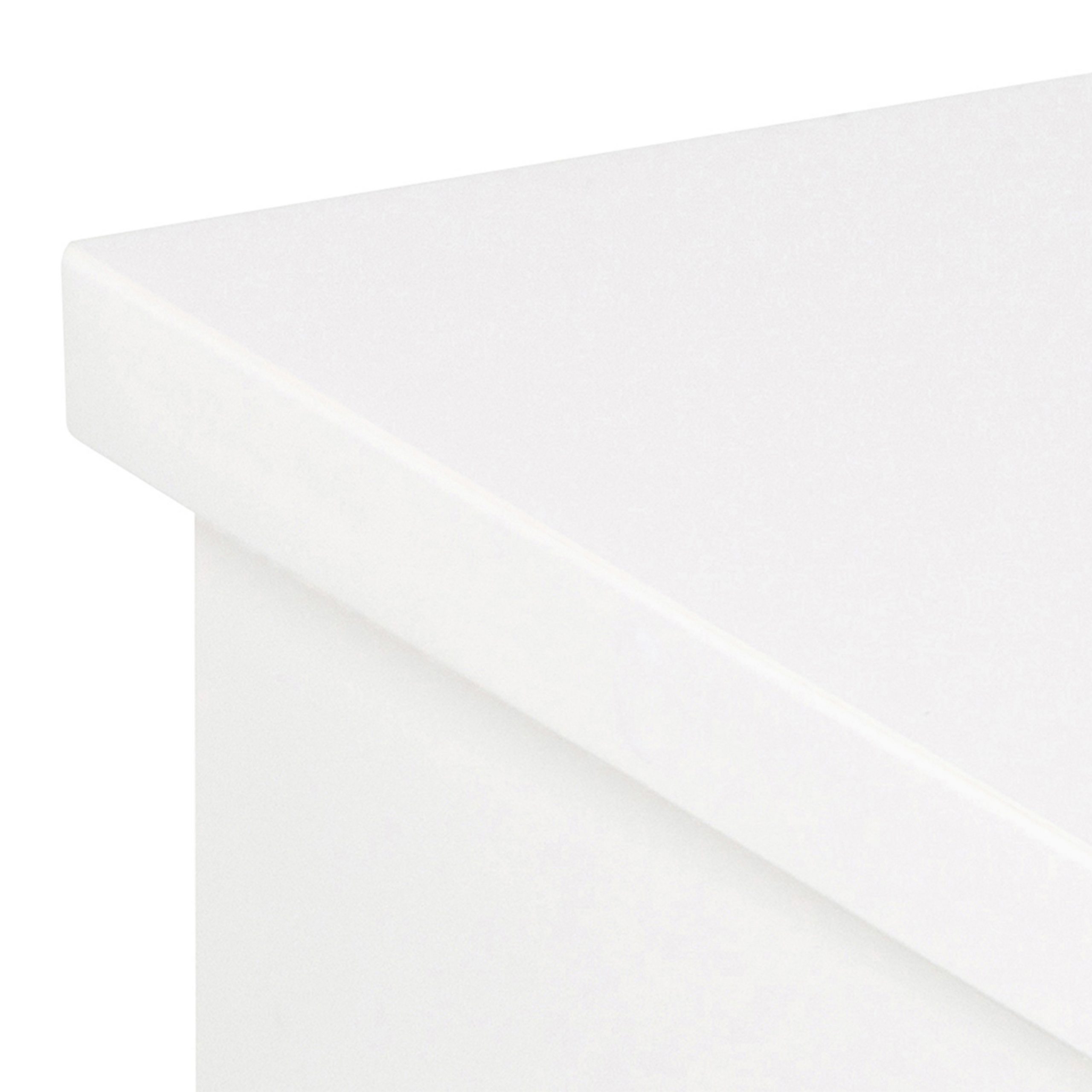 Avignon Square Bedside Table with 1 Drawer in White - Image 4