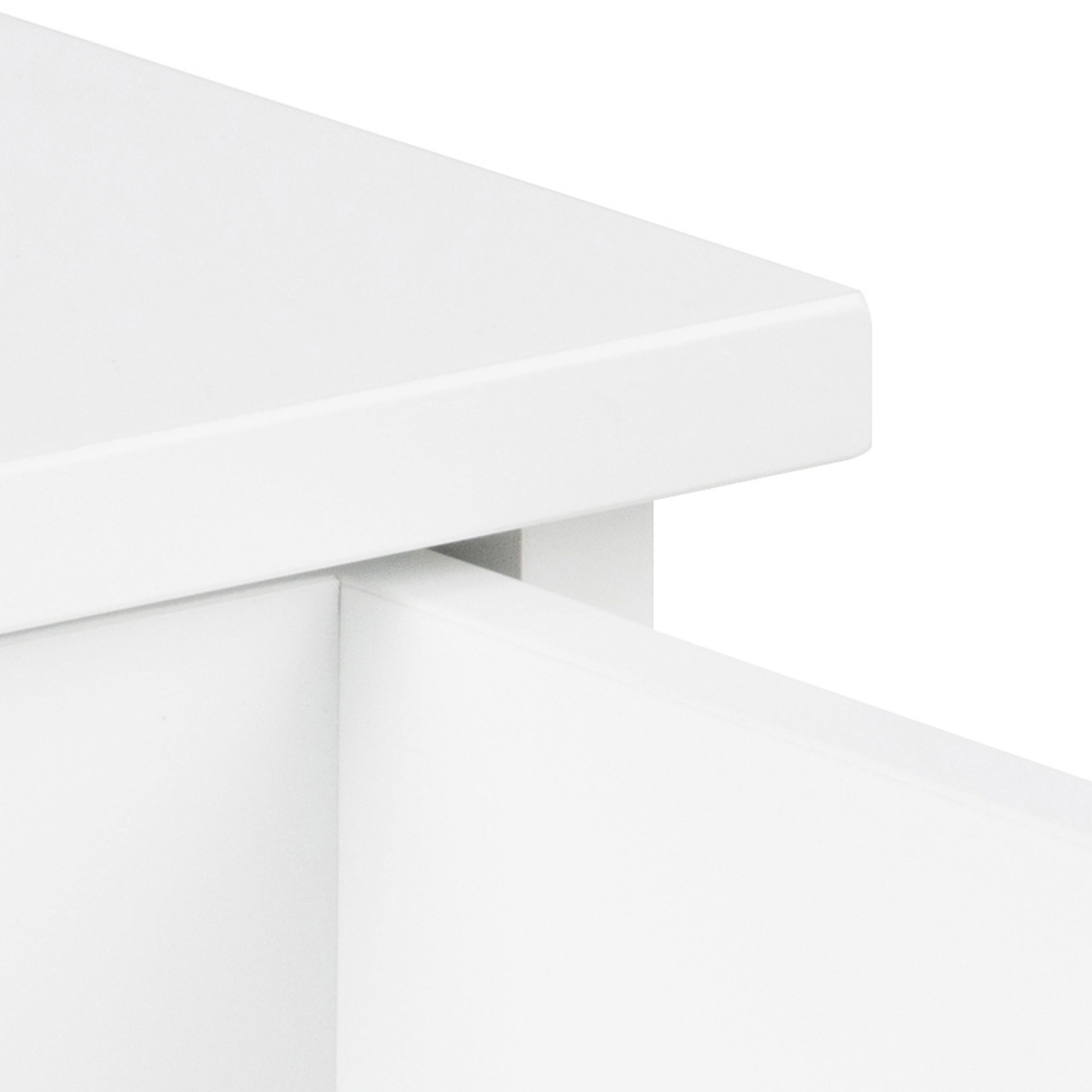 Avignon Square Bedside Table with 1 Drawer in White - Image 5