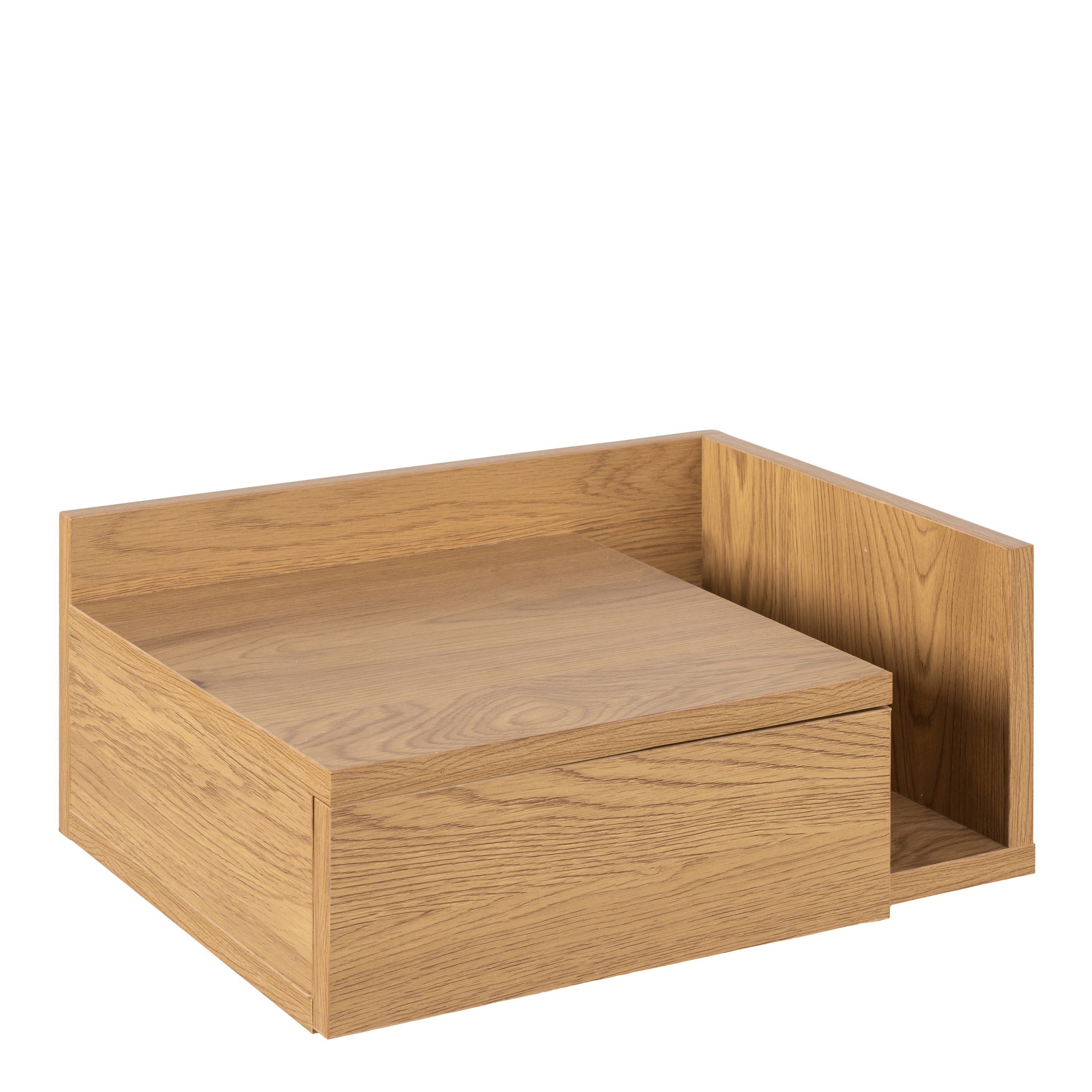 Ashlan Square Bedside Table with 1 Drawers in Oak - Image 2