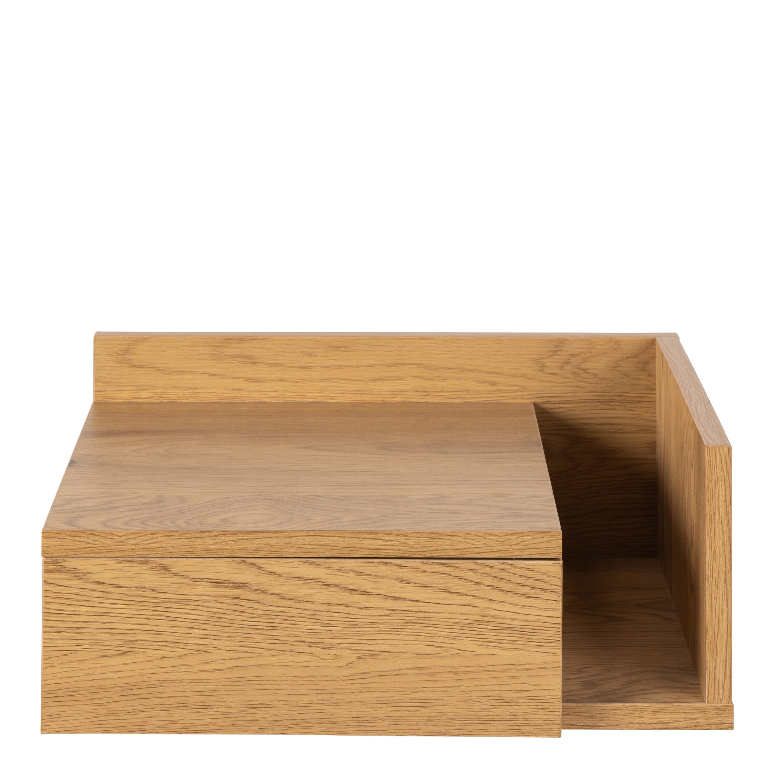 Ashlan Square Bedside Table with 1 Drawers in Oak - Image 3