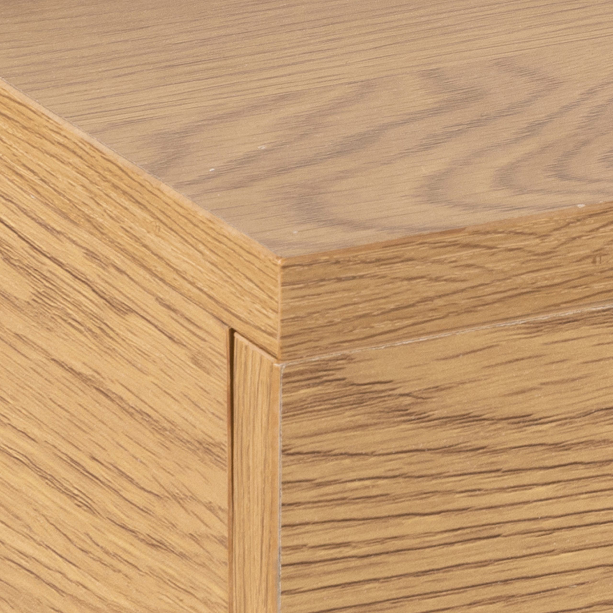 Ashlan Square Bedside Table with 1 Drawers in Oak - Image 7