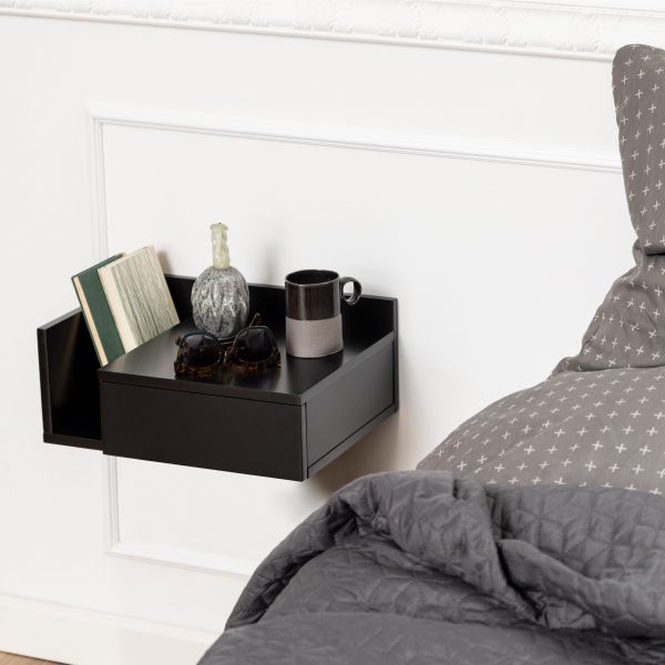 Ashlan Bedside Table in Black - Image 7