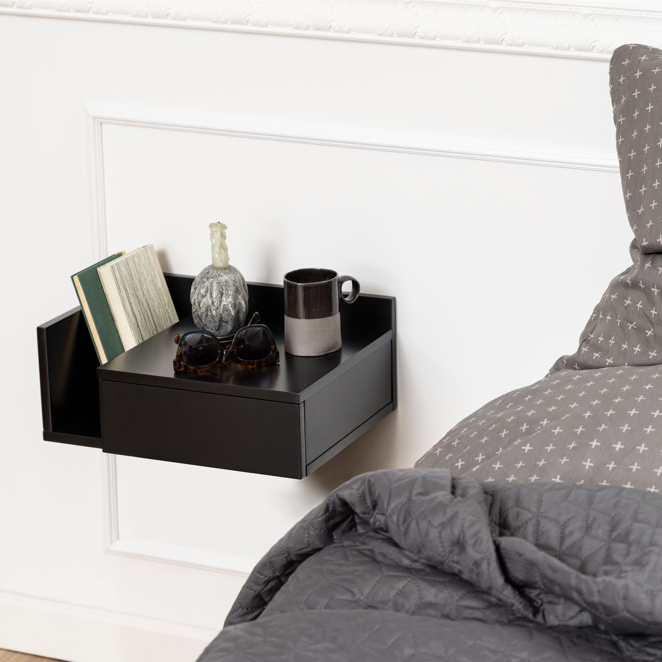 Ashlan Bedside Table in Black - Image 7