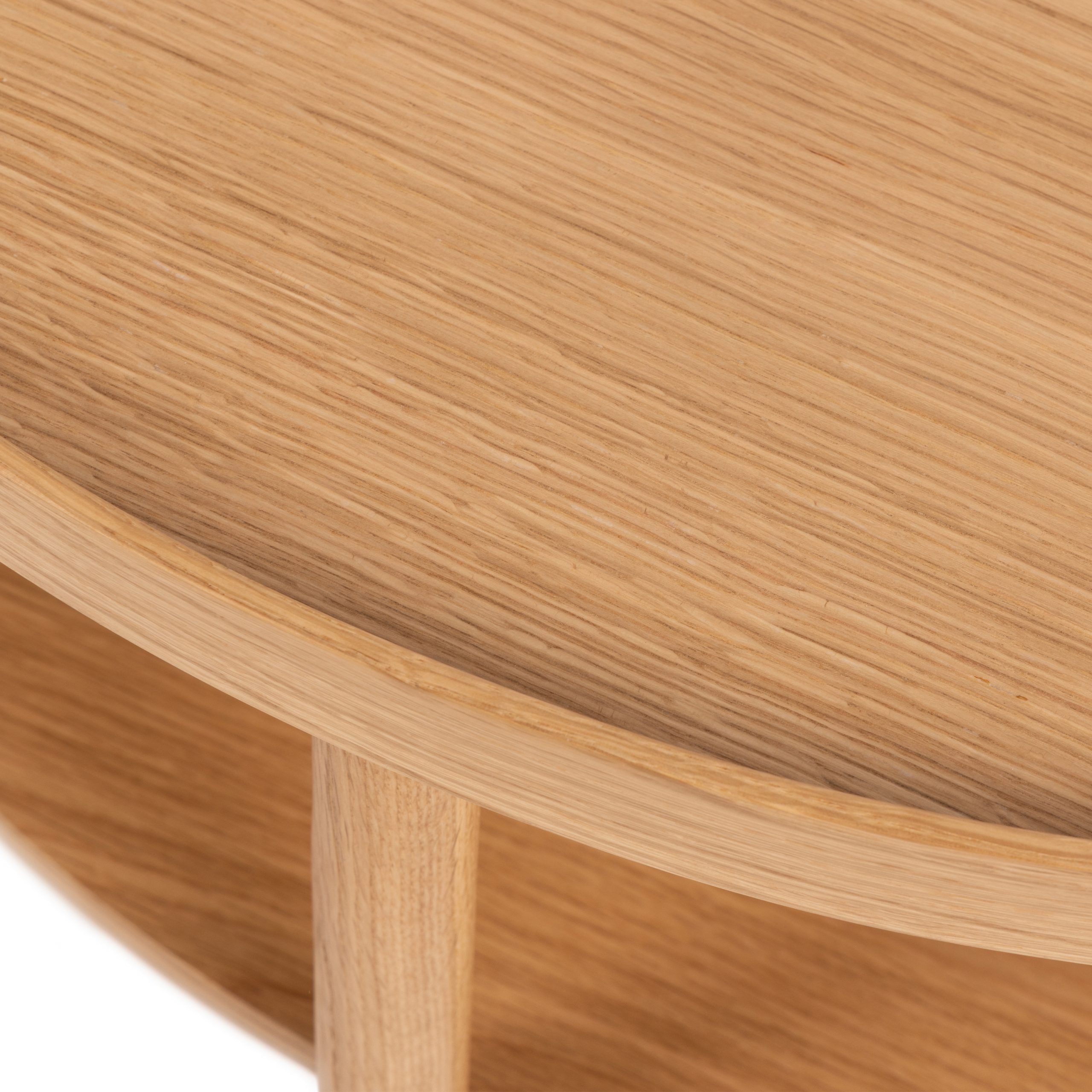 Banbury Round Coffee Table in Oak 80x42cm - Image 5