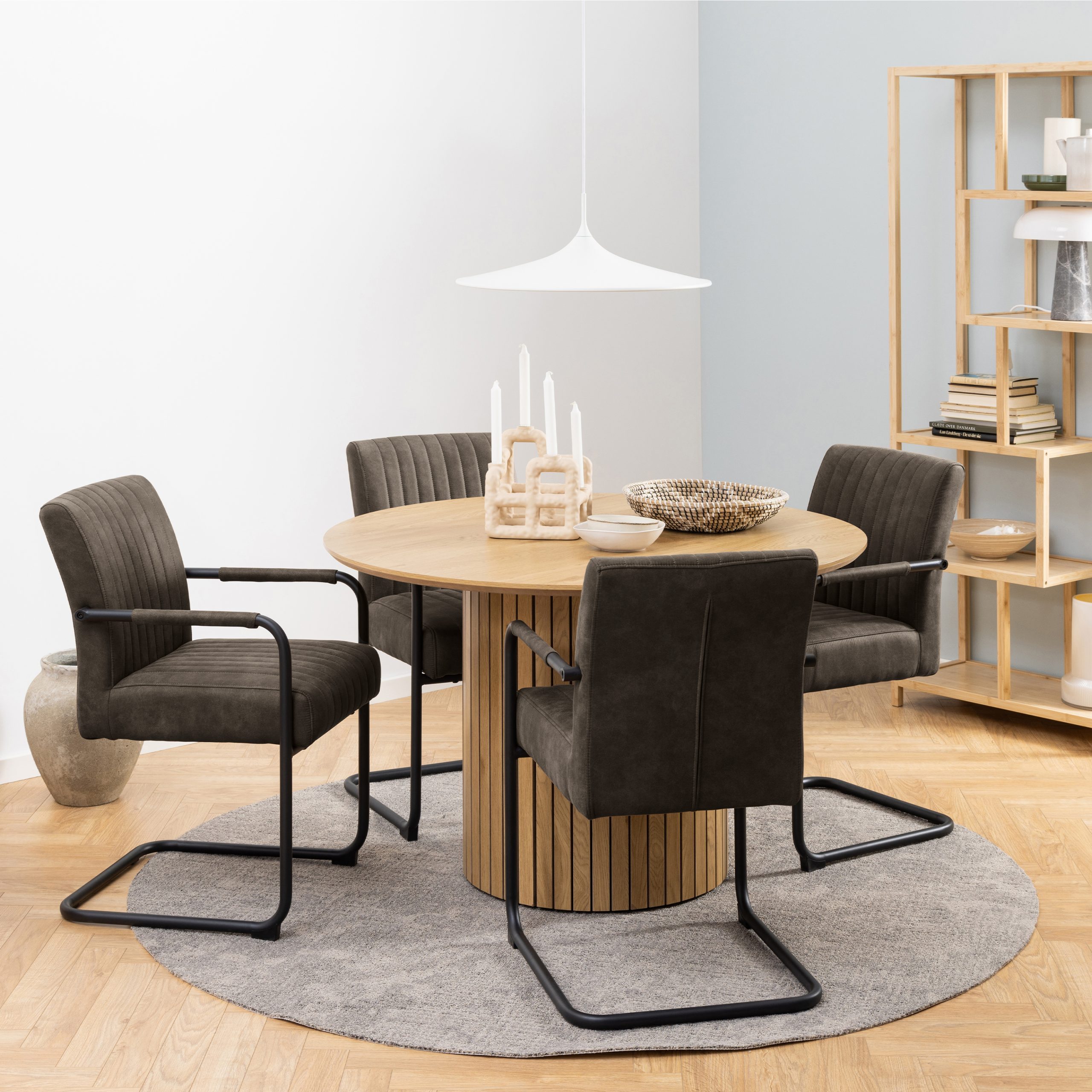 Adele Dining Chair in Grey Fabric Set of 2 - Image 2