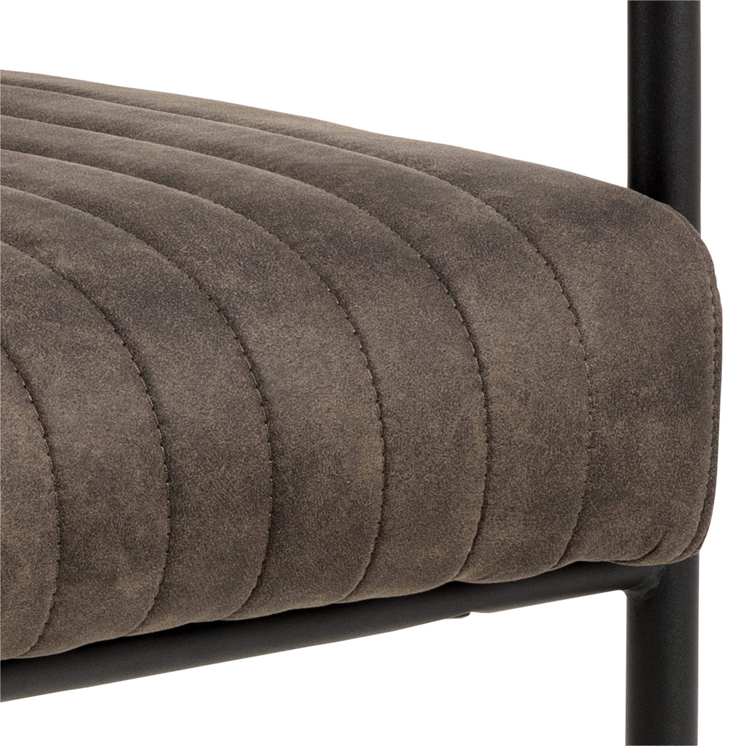 Adele Dining Chair in Grey Fabric Set of 2 - Image 6