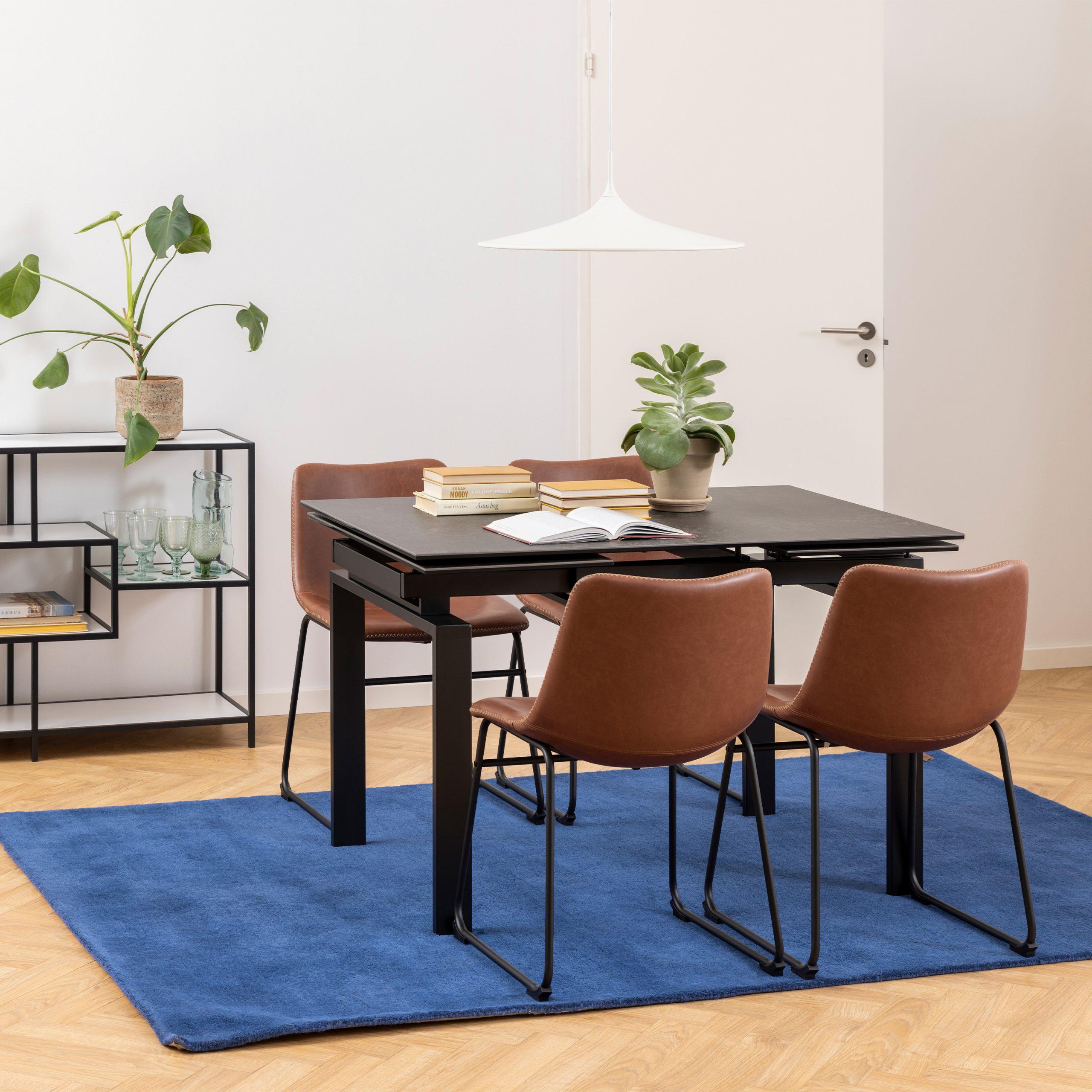 I_Oregon Dining Chair In Brown with Cream Stitching Set of 2. - Image 2