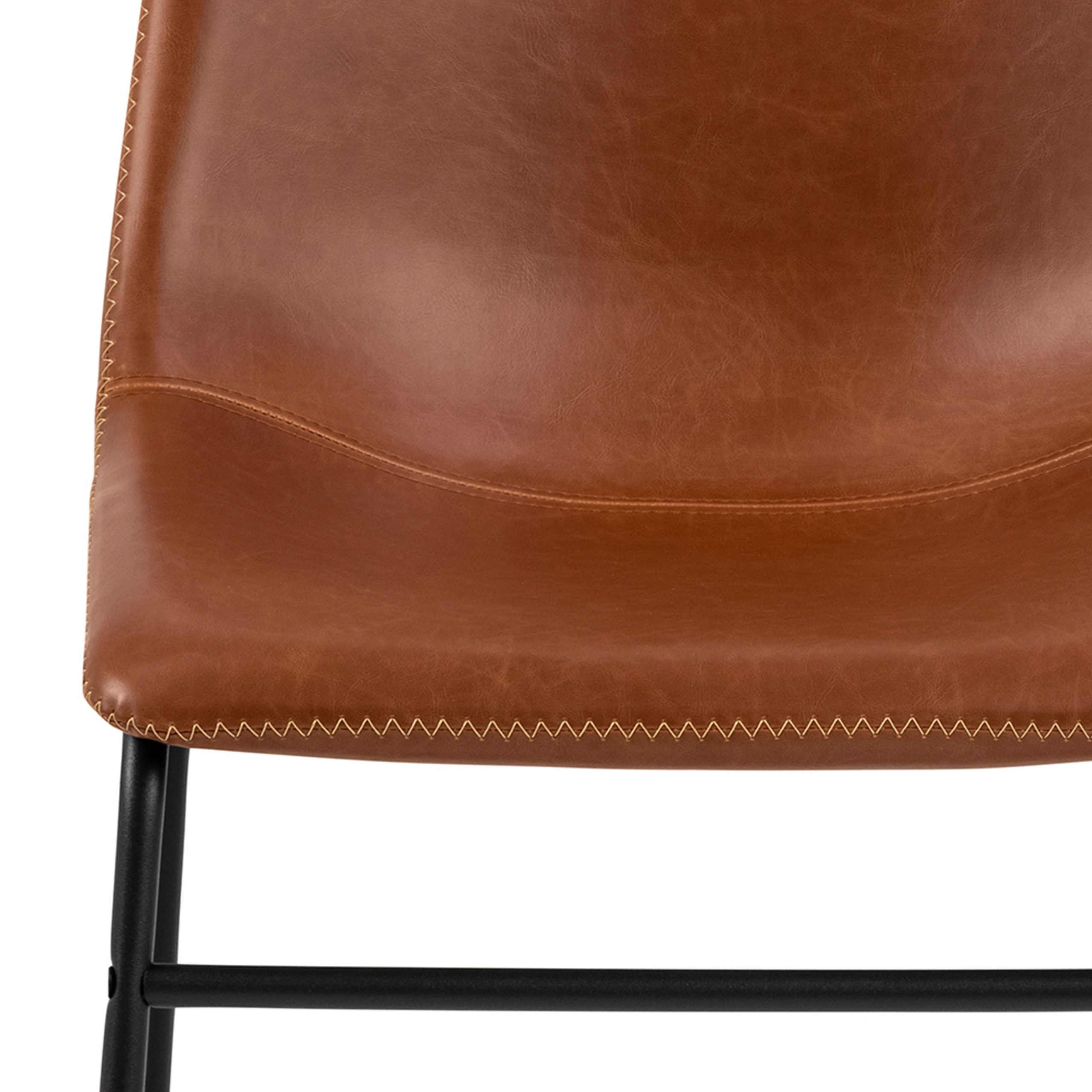I_Oregon Dining Chair In Brown with Cream Stitching Set of 2. - Image 5