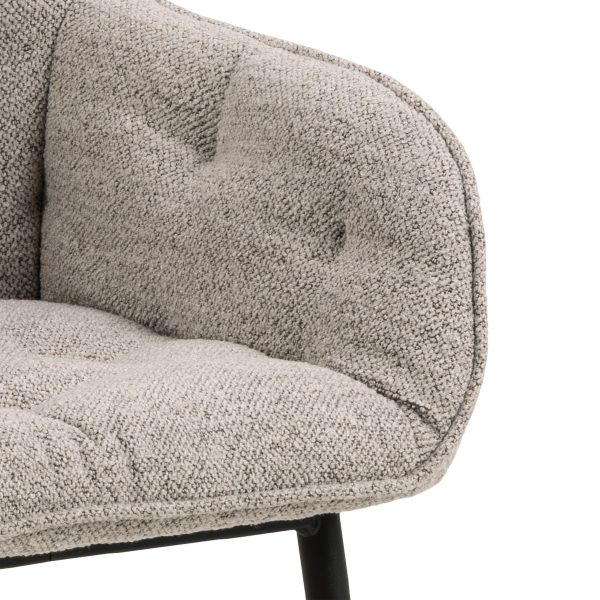 Brooke Dining Chair with Armrest in Monza Beige Set of 2 - Image 5