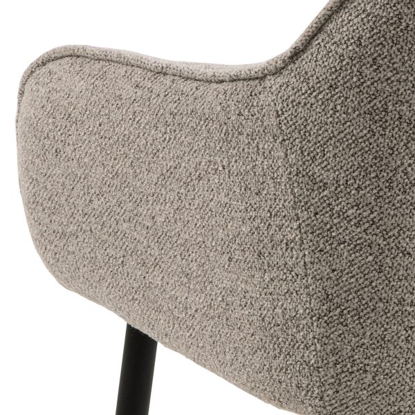 Brooke Dining Chair with Armrest in Monza Beige Set of 2 - Image 6