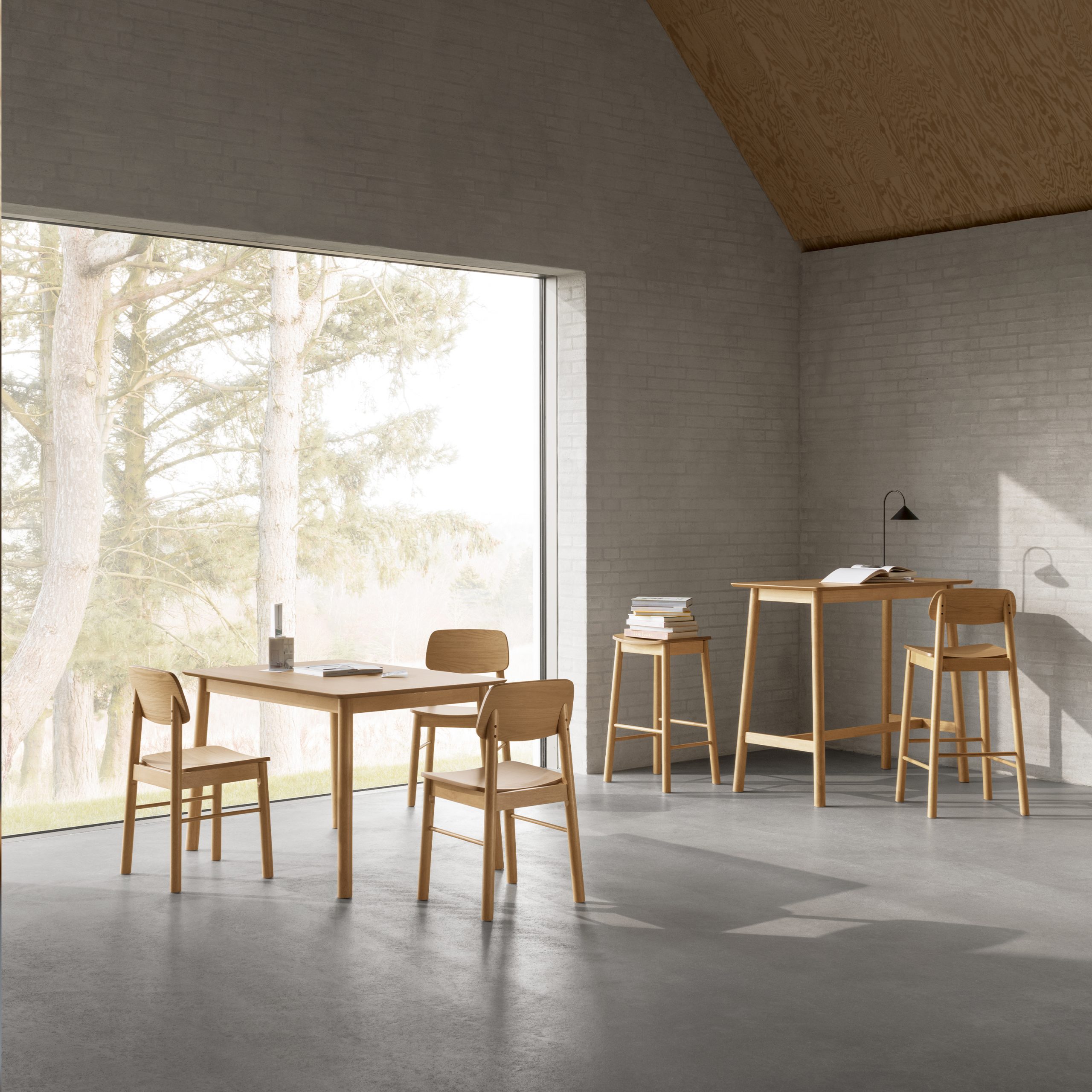 Barlow Bar Stool Without Back in Matt Oak Set of 2 - Image 3