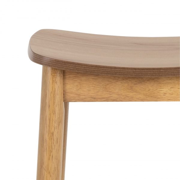 Barlow Bar Stool Without Back in Matt Oak Set of 2 - Image 5