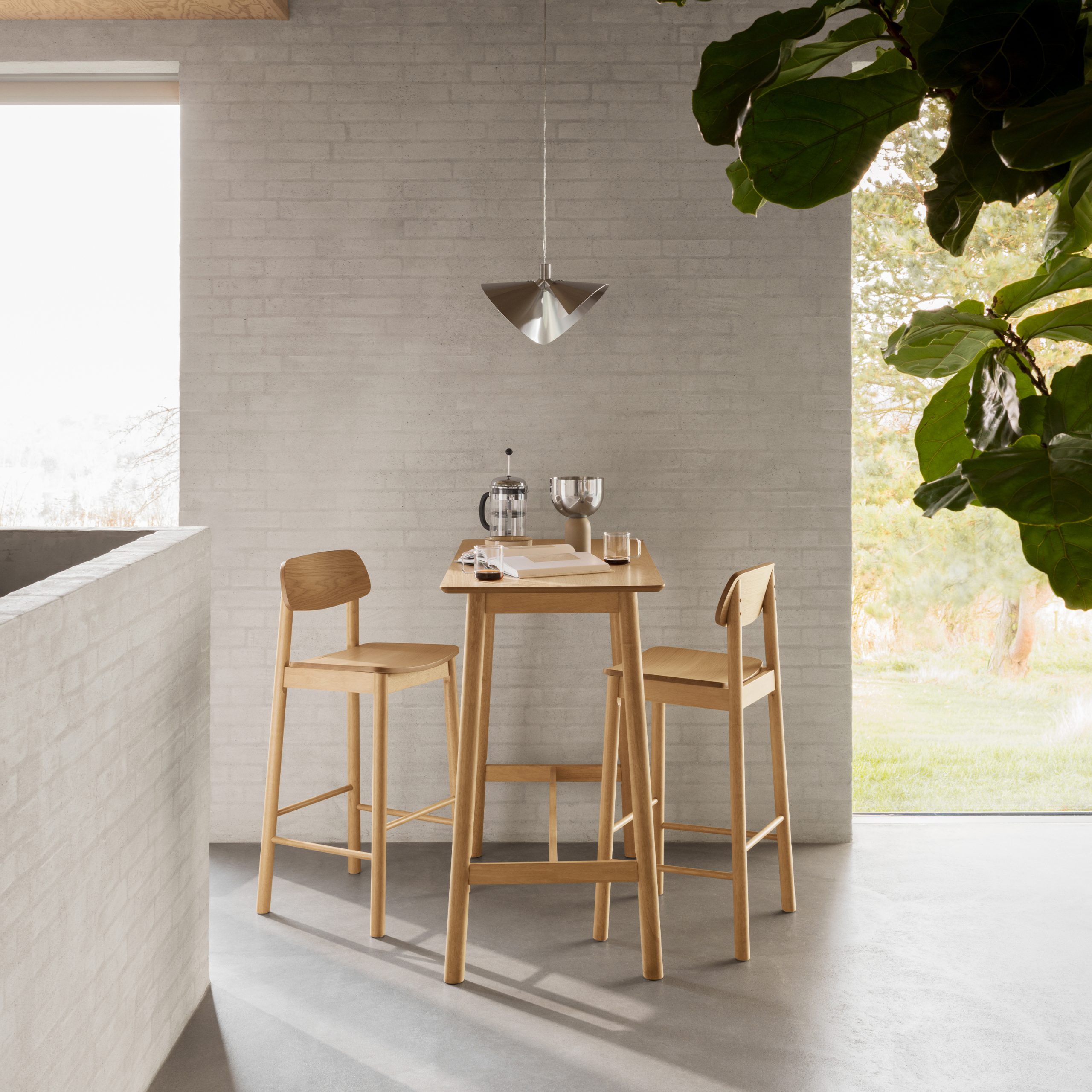 Barlow Bar Stool in Matt Oak Set of 2 - Image 2