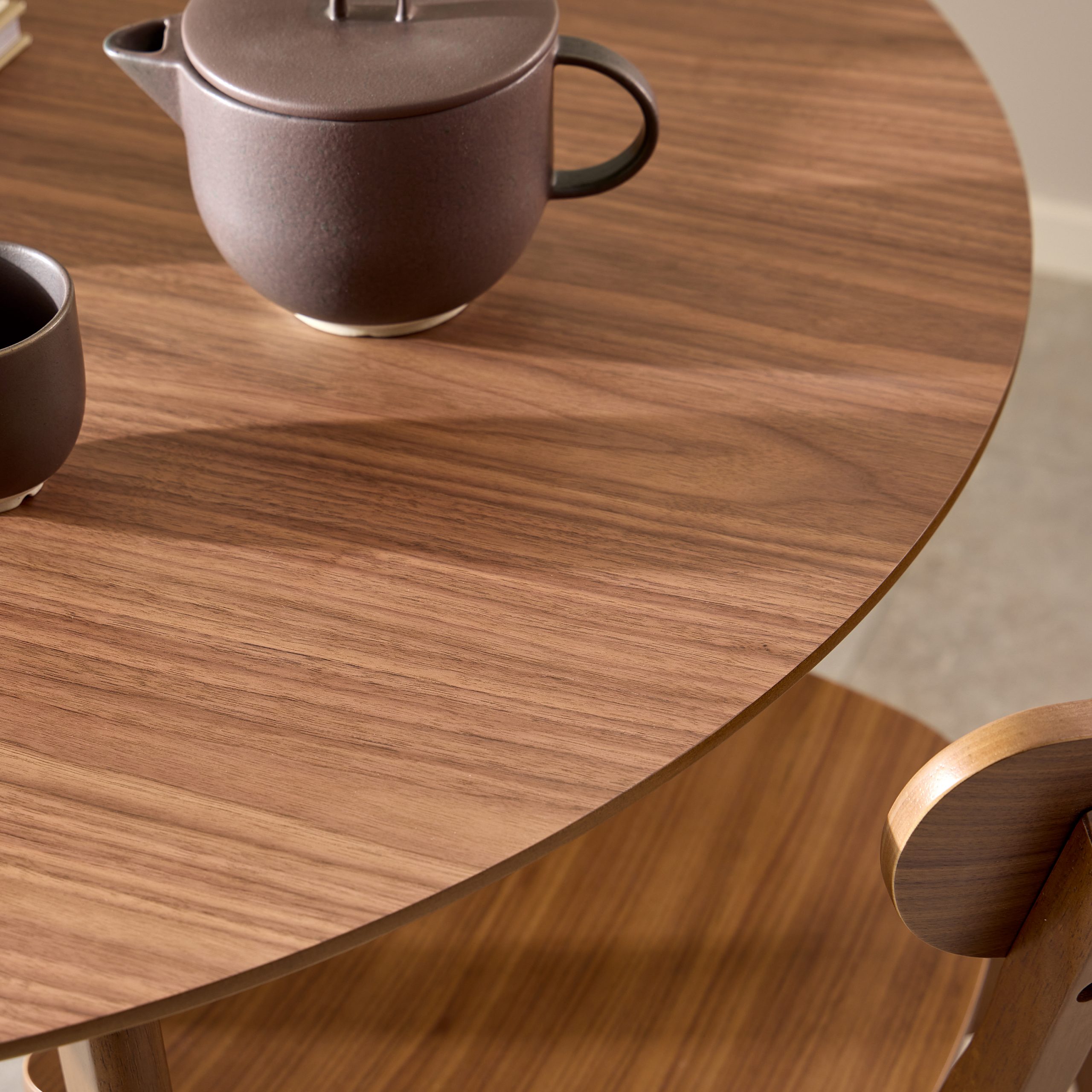 Roxby Round Dining Table in Walnut 105x76cm - Image 2
