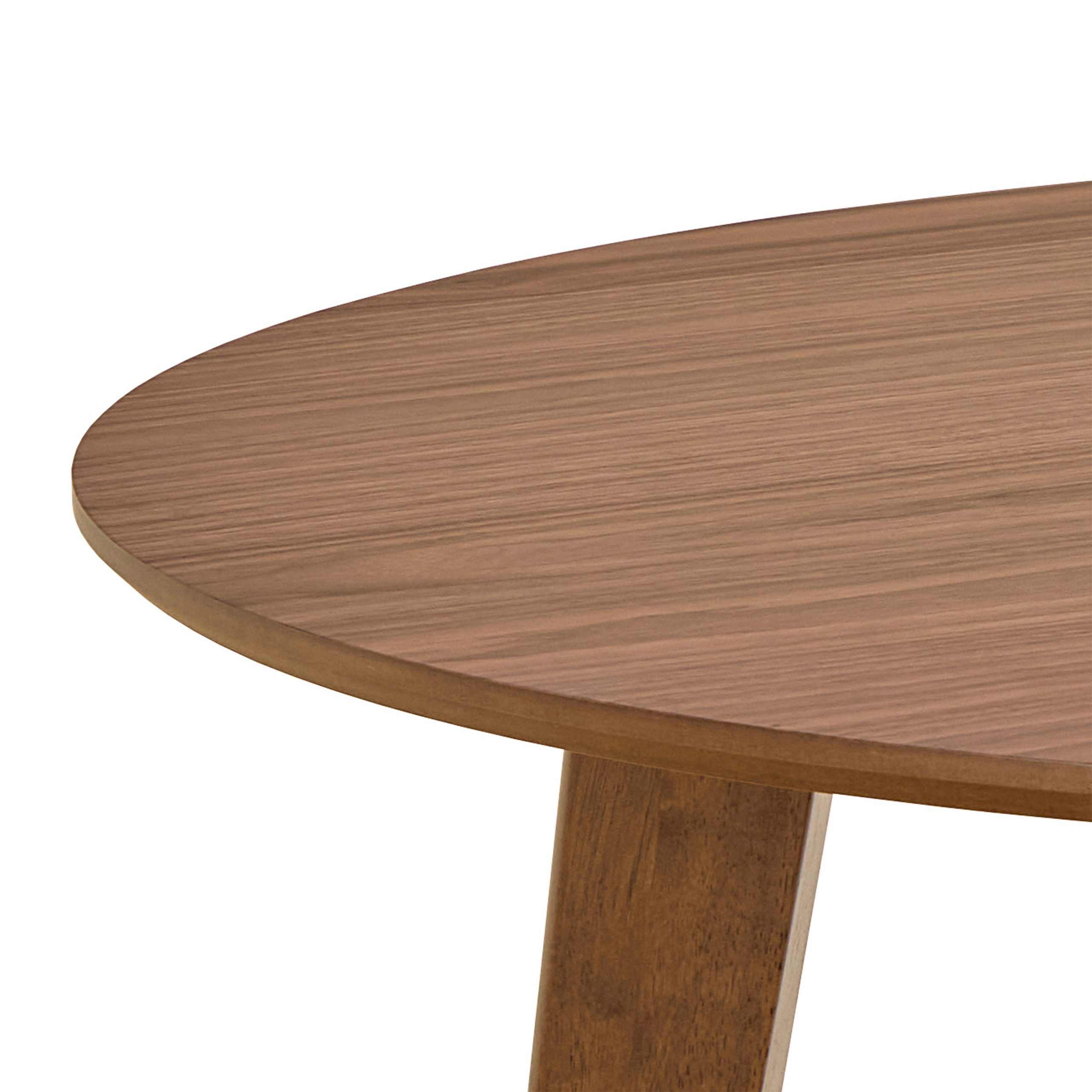Roxby Round Dining Table in Walnut 105x76cm - Image 4